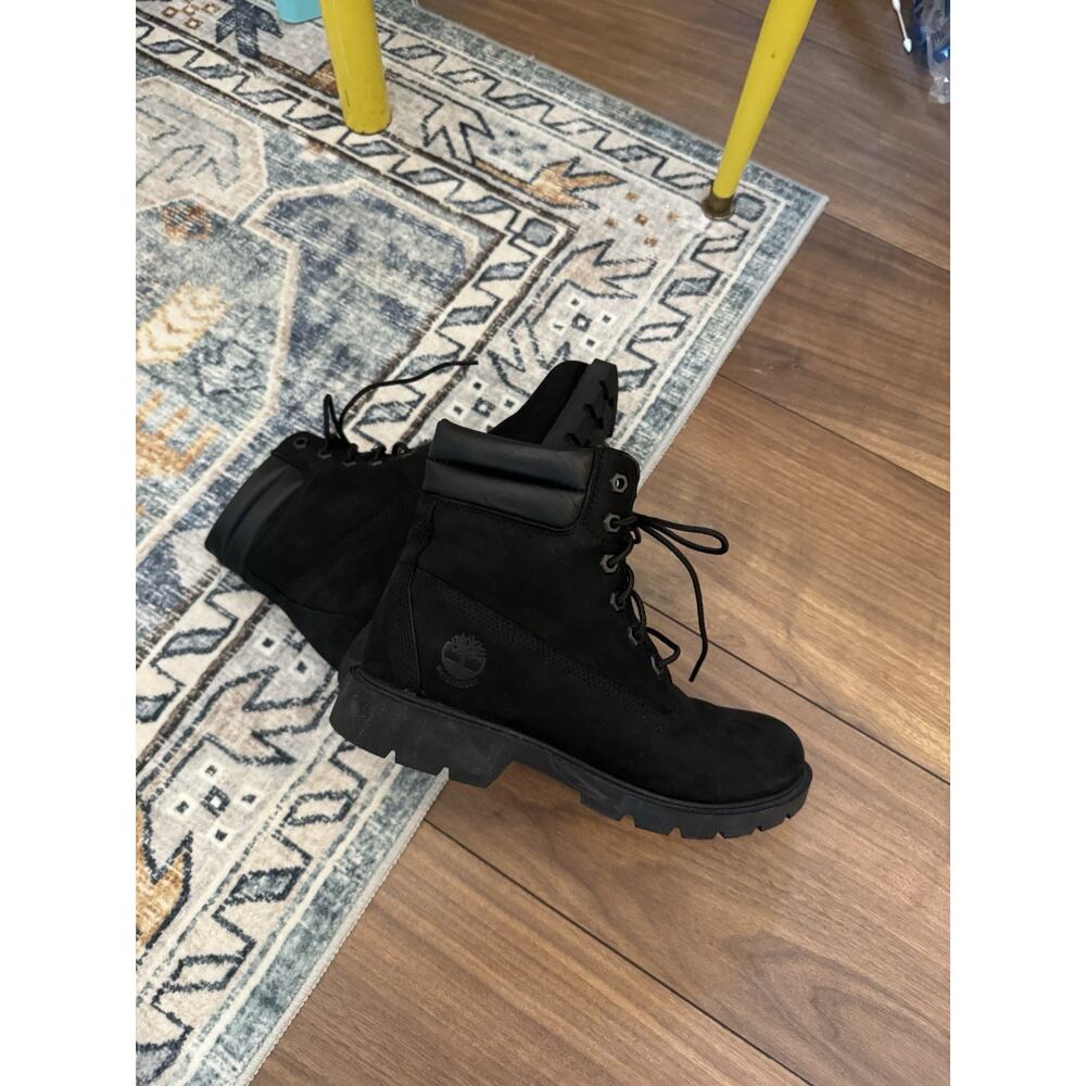 Timberland Women’s Size 8 Premium 6-Inch Waterproof Boots Black Nubuck 8658A